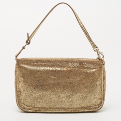 مملوكة مسبقًا Jimmy Choo Gold Glitter Pochette Bag