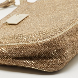 مملوكة مسبقًا Jimmy Choo Gold Glitter Pochette Bag