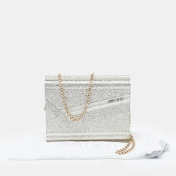 Pre Owned Jimmy Choo Silver Acrylic and Leather Candy Chain Clutch