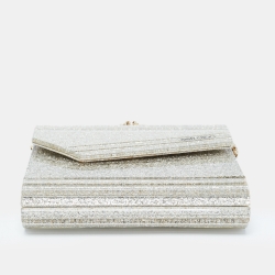 Pre Owned Jimmy Choo Silver Acrylic and Leather Candy Chain Clutch