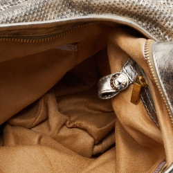 Pre Owned Jimmy Choo Metallic Leather Large Sky Hobo