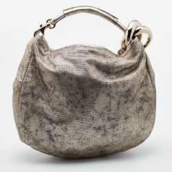 Pre Owned Jimmy Choo Metallic Leather Large Sky Hobo