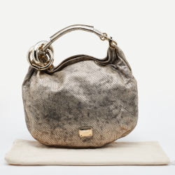 Pre Owned Jimmy Choo Metallic Leather Large Sky Hobo