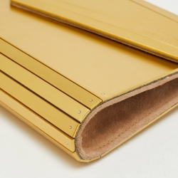 Pre Owned Jimmy Choo Gold Metal And Suede Candy Clutch Bag