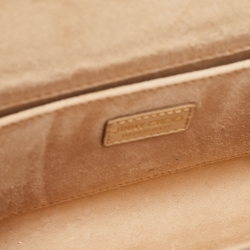 Pre Owned Jimmy Choo Gold Metal And Suede Candy Clutch Bag