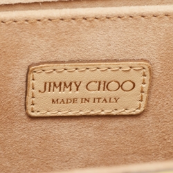 Pre Owned Jimmy Choo Gold Metal And Suede Candy Clutch Bag