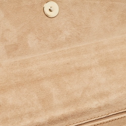 Pre Owned Jimmy Choo Gold Metal And Suede Candy Clutch Bag