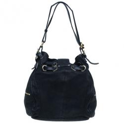 Pre Owned حقيبة جيمي تشو جلد أسود مزخرفة بإبزيم رومانا