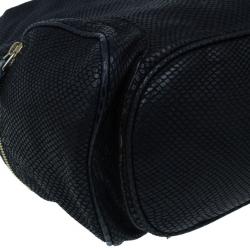 Pre Owned حقيبة جيمي تشو جلد أسود مزخرفة بإبزيم رومانا