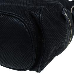 Pre Owned حقيبة جيمي تشو جلد أسود مزخرفة بإبزيم رومانا