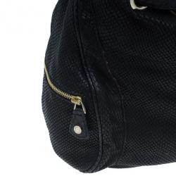 Pre Owned حقيبة جيمي تشو جلد أسود مزخرفة بإبزيم رومانا