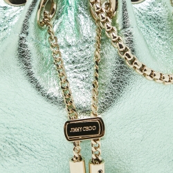 Pre Owned Jimmy Choo Mint Green Leather BonBon Ring Handle Bag