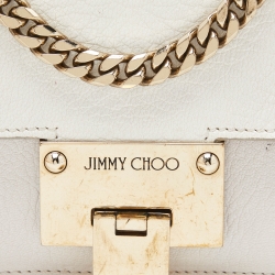 Pre Owned Jimmy Choo White Leather Rebel Crossbody Bag