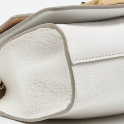 Pre Owned Jimmy Choo White Leather Rebel Crossbody Bag