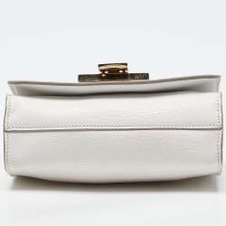 Pre Owned Jimmy Choo White Leather Rebel Crossbody Bag