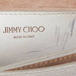 Pre Owned Jimmy Choo White Leather Rebel Crossbody Bag