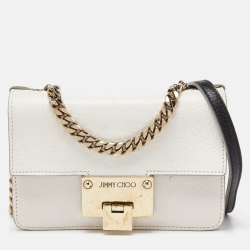 Jimmy Choo White Leather Rebel Crossbody Bag