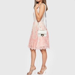 Pre Owned Jimmy Choo White Leather Rebel Crossbody Bag