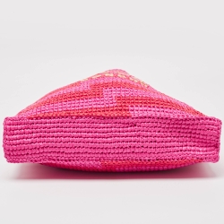 مملوكة مسبقًا Jimmy Choo Pink/Red Woven Straw Beach Tote