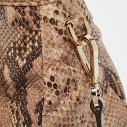 Jimmy Choo Brown/Beige Python Embossed Leather Rania Tote