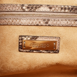 Jimmy Choo Brown/Beige Python Embossed Leather Rania Tote