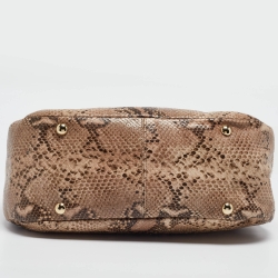 Jimmy Choo Brown/Beige Python Embossed Leather Rania Tote