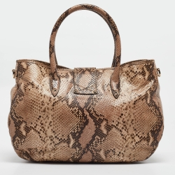Jimmy Choo Brown/Beige Python Embossed Leather Rania Tote