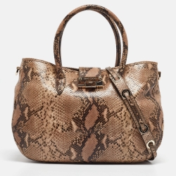 Jimmy Choo Brown/Beige Python Embossed Leather Rania Tote