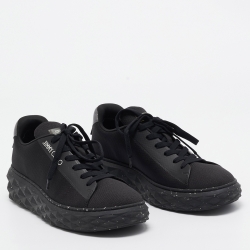 Pre Owned Jimmy Choo Black Fabric and Leather Diamond Sneakers Size 41