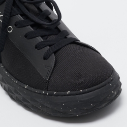 Pre Owned Jimmy Choo Black Fabric and Leather Diamond Sneakers Size 41