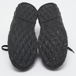 Pre Owned Jimmy Choo Black Fabric and Leather Diamond Sneakers Size 41