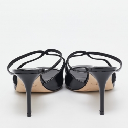 مملوكة مسبقًا Jimmy Choo Black Patent Slide Sandals Size 41
