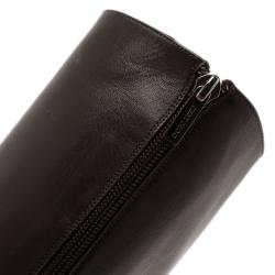 Pre Owned Jimmy Choo Brown Leather Pointed Toe Knee Boots Size 39.5