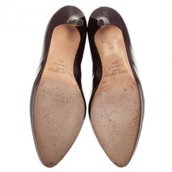 Pre Owned Jimmy Choo Burgundy Patent Leather Aimee Pumps Size 39