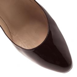 Pre Owned Jimmy Choo Burgundy Patent Leather Aimee Pumps Size 39