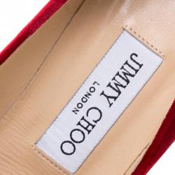 مملوكة مسبقًا Jimmy Choo Red Velvet Abel Pointed Toe Pumps Size 36