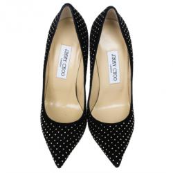 Pre Owned Jimmy Choo Black Suede Anouk Studded Pumps Size 38