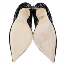 Pre Owned Jimmy Choo Black Suede Anouk Studded Pumps Size 38
