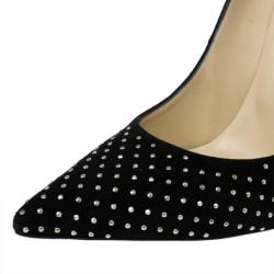 Pre Owned Jimmy Choo Black Suede Anouk Studded Pumps Size 38