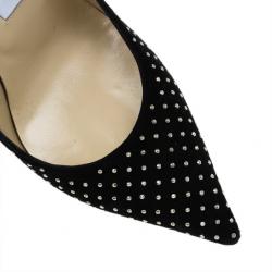 Pre Owned Jimmy Choo Black Suede Anouk Studded Pumps Size 38