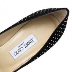 Pre Owned Jimmy Choo Black Suede Anouk Studded Pumps Size 38
