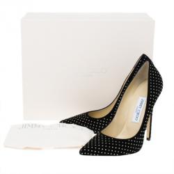 Pre Owned Jimmy Choo Black Suede Anouk Studded Pumps Size 38