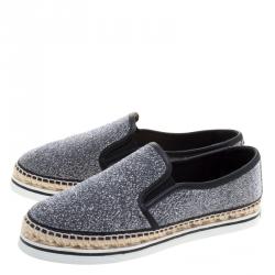 Pre Owned Jimmy Choo Metallic Lurex Dawn Espadrilles Size 39