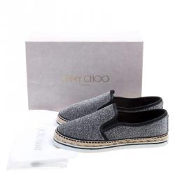 Pre Owned Jimmy Choo Metallic Lurex Dawn Espadrilles Size 39