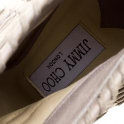 مملوكة مسبقًا Jimmy Choo Grey Leather and Suede Gana Ankle Booties Size 38