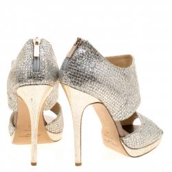 مملوكة مسبقًا صندل جيمي تشو برايفت جلد بيج لامع مقاس 39