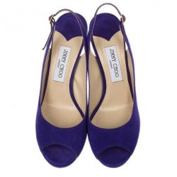 مملوكة مسبقًا Jimmy Choo Purple Suede Vertigo Slingback Sandals Size 40