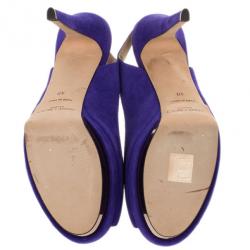 مملوكة مسبقًا Jimmy Choo Purple Suede Vertigo Slingback Sandals Size 40
