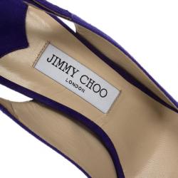 مملوكة مسبقًا Jimmy Choo Purple Suede Vertigo Slingback Sandals Size 40