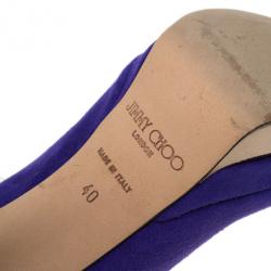 مملوكة مسبقًا Jimmy Choo Purple Suede Vertigo Slingback Sandals Size 40